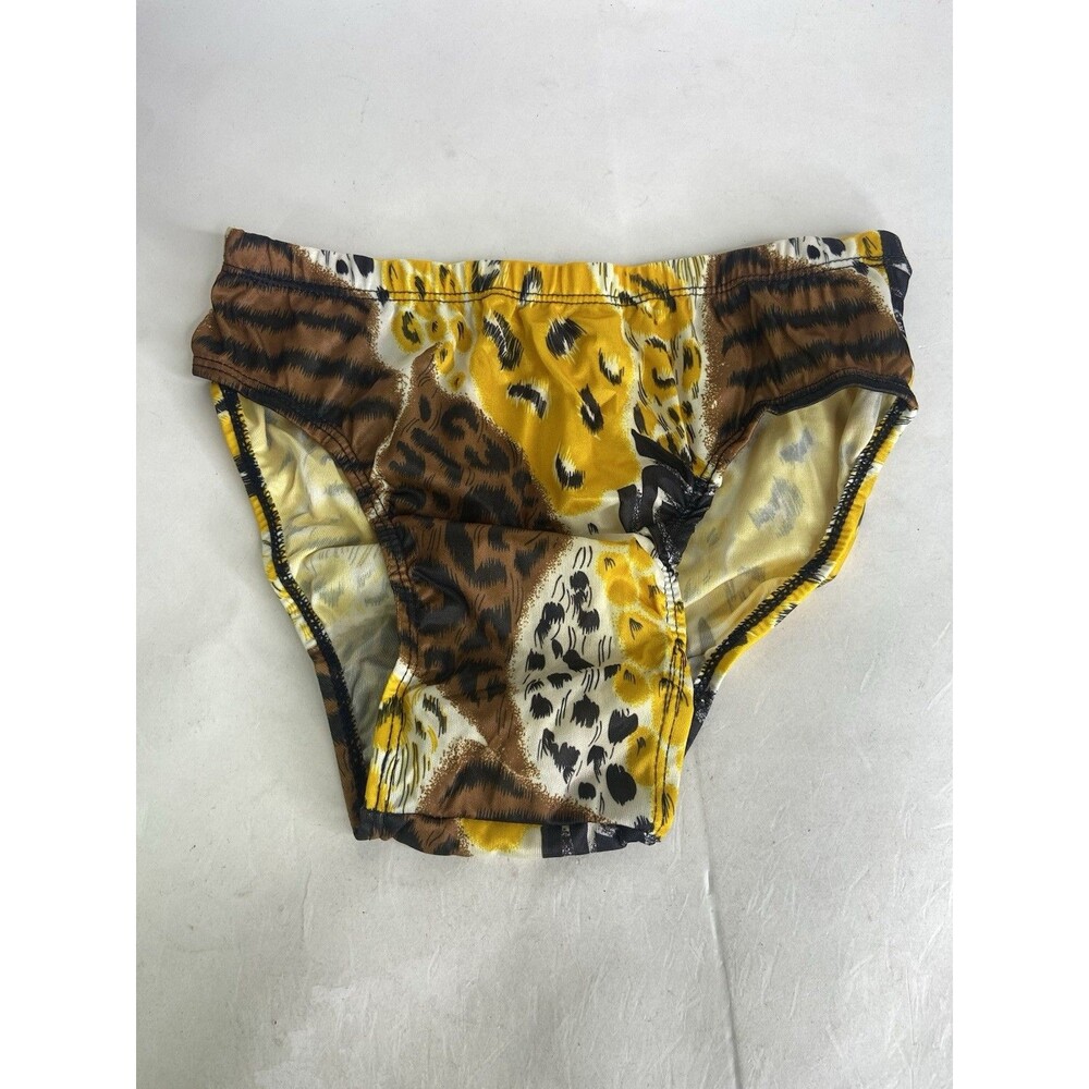 VTG Picopi Mens Size S Low Rise Polyester Fashion Print Brief Underwear 1 Piece